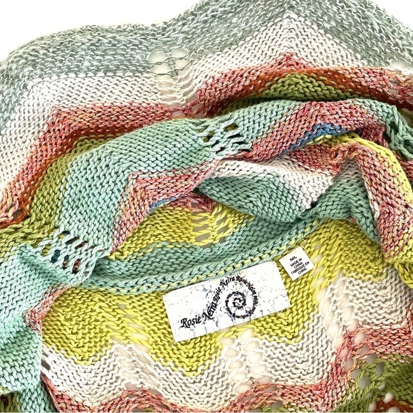 Anthropologie Rosie Neira Knitted Sweater Vest in Multicolour Chevron Pattern - Picture 9 of 13